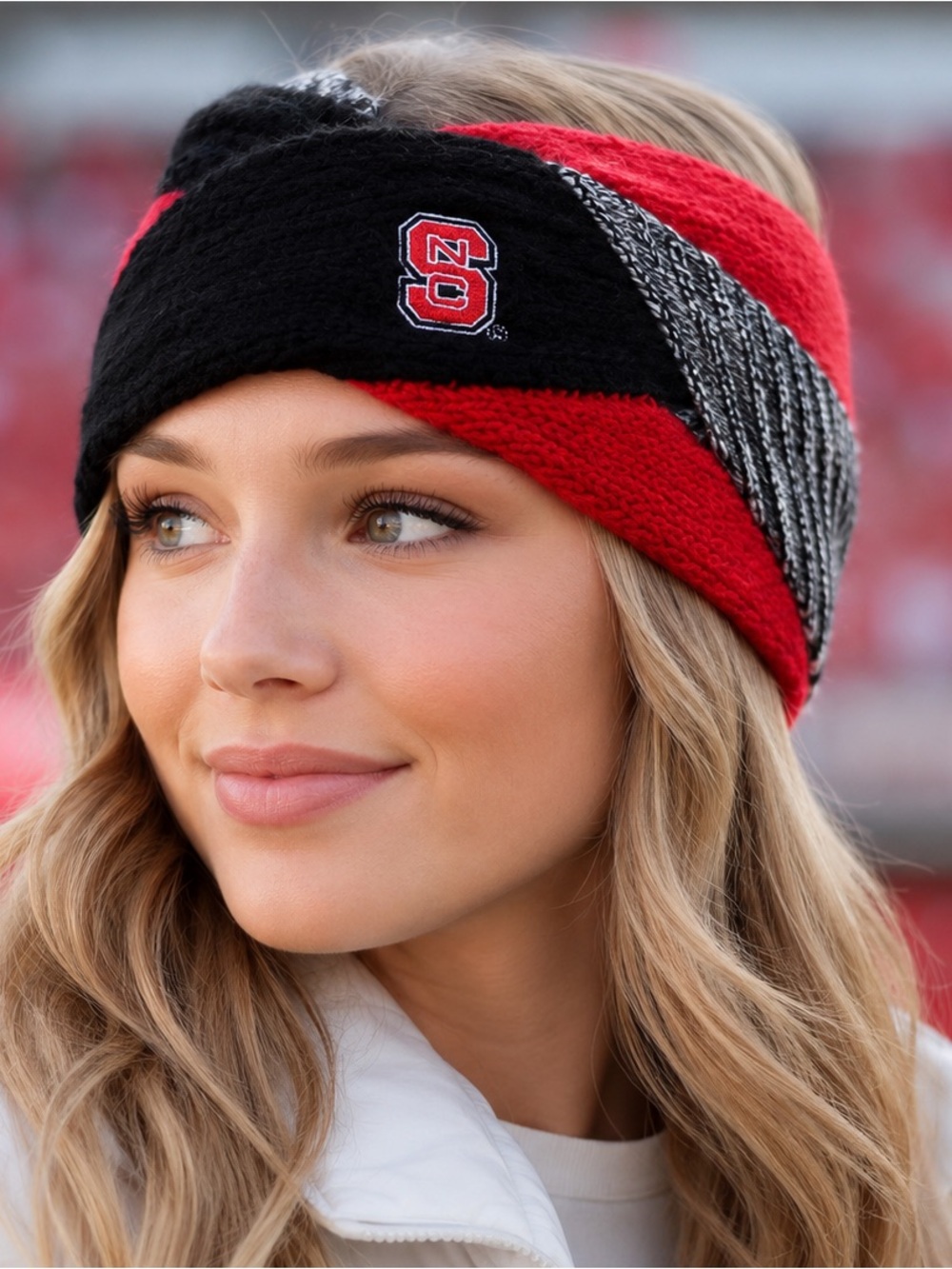 ZooZatz NC State Wolfpack Criss Cross Knit Headband Red Black Gray NWT